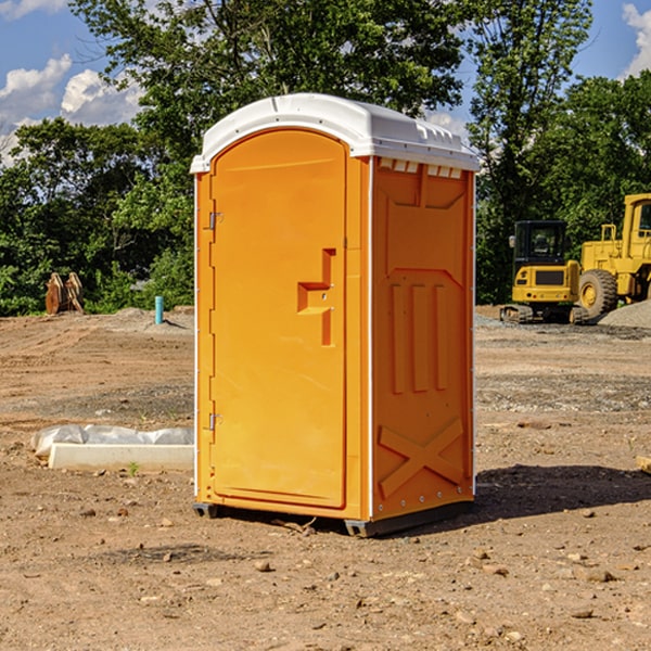 how often are the portable restrooms cleaned and serviced during a rental period in Meadowbrook Farm KY